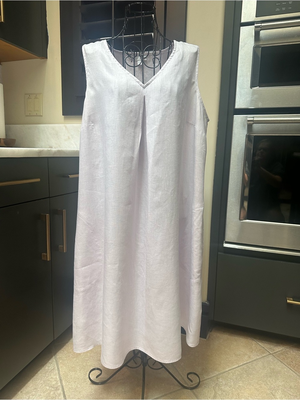 J. Jill Lavender V-Neck Sleeveless Linen Maxi Dress